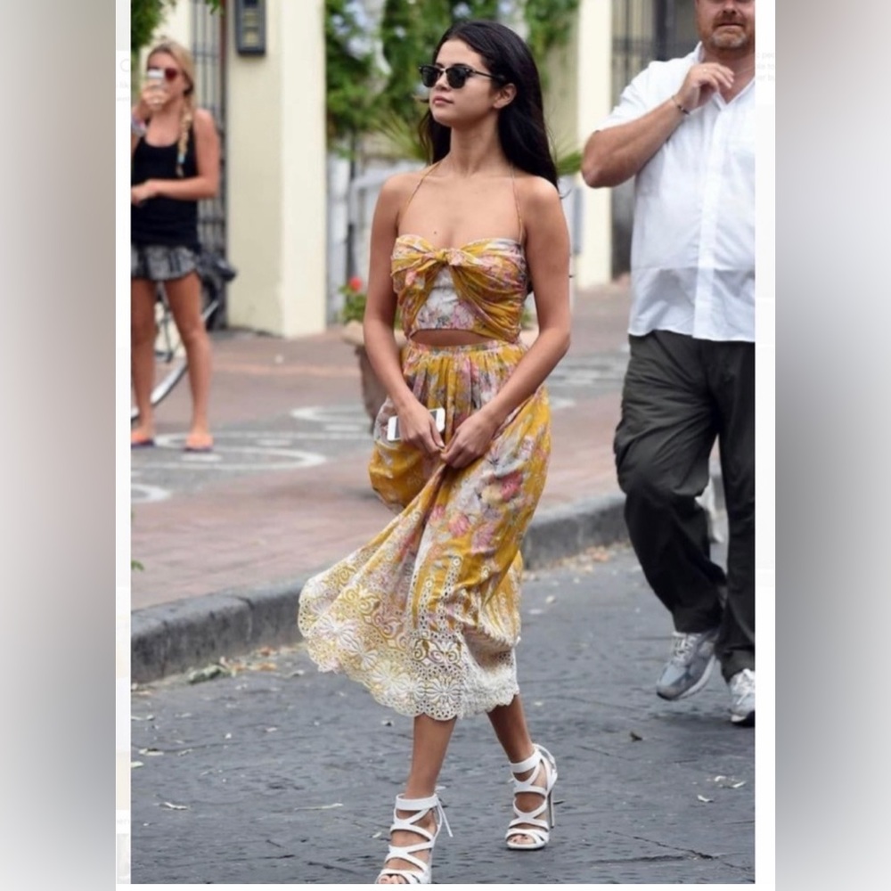 Beautiful Zimmermann Yellow Floral Linen Gown, Size 1. Worn once.